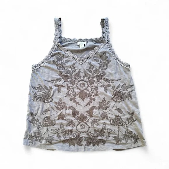 Sundance Charcoal Lace Trim Tank - Picture 3 of 5